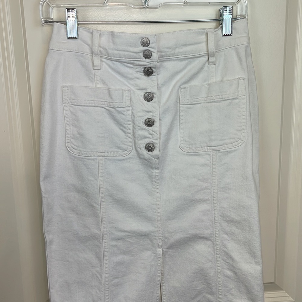 Madewell White High-Slit Jean Skirt 27 - Picture 5 of 17
